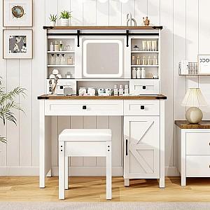Masa de machiaj Costway HU10924DE-WH+