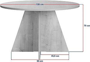 Masa Mirage Meble Virella 120x120 Pin Atlantic (Maro)