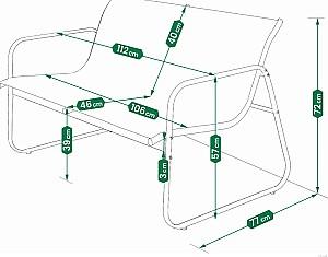 Set mobila de gradina Jumi OM-319059 Antracit (Gri)/Negru