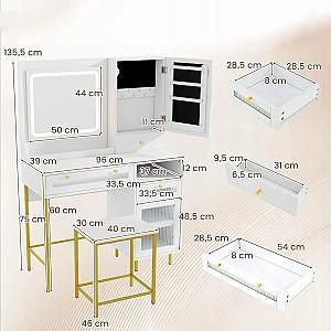 Masa de machiaj Costway HU10853DE-WH+
