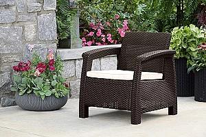 Set mobila de gradina Heniver Novara 2+1+1+T Maro
