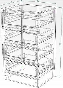Comoda Smartex Т1 50 cm Alb / Stejar Închis