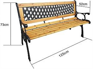 Banca gradina Akord Mirt 125cm Natural/Black