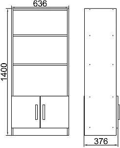 Etajera Mirage Design Vario VO4-OB Stejar (Bej)/Larex Negru