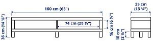 Tumba pentru televizor IKEA Lack 160x35x36 Alb