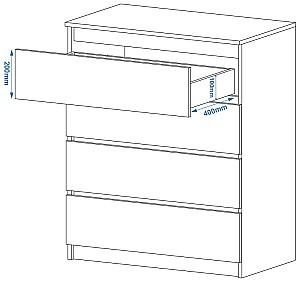 Comoda Pehotin NS-4 Alb