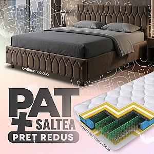 Pat VLM Optimus 160x200 Maro + Saltea Salt Confort Clasic 160x200