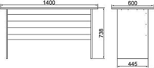 Masa de birou Mirage Design Vario VO1-OB Stejar (Bej)/Larex Negru