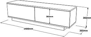 Tumba pentru televizor Mirage Design Fonda FN1-LB Larex Black