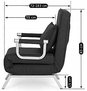 Fotoliu Mebel Elite Bart Velur Negru/Crom