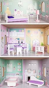 Casuta pentru papusi Ecotoys Residence Blueberry 4121 Pink/Blue