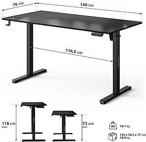 Masa de birou SENSE7 Nojo Light 140x70 Black