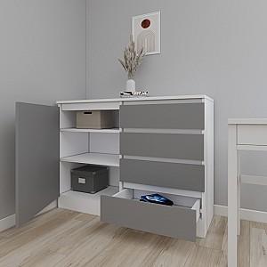 Comoda Smartex Т2 100 cm Alb / Grafit