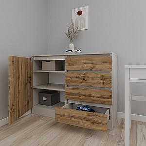 Comoda Smartex Т2 120 cm Cașmir / Stejar Închis