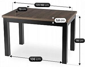 Masa Mebel Elite Skubi 120/160 Nuc (Maro)/Negru