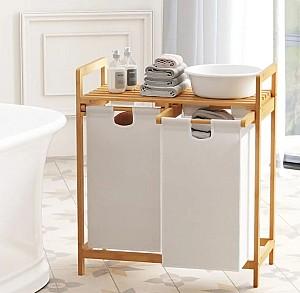 Cos de rufe Costway JV10141WH  White/Bamboo