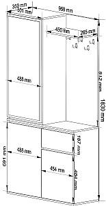 Antreu Akord Entro 95cm 3D1SZ Stejar Sonoma (Bej)/Alb