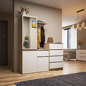 Antreu Akord Entro 95cm 3D1SZ Stejar Sonoma (Bej)/Alb