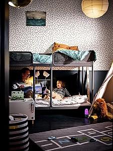 Pat copii IKEA Tuffing 90x200 Gri Inchis