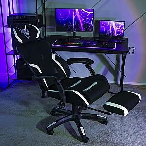 Fotoliu gaming Mebel Elite Maximo Negru/Alb