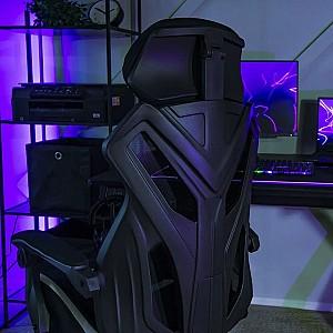 Fotoliu gaming Mebel Elite Maximo Negru/Alb