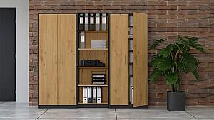 Dulap TopEshop Oliv 2D Antracit (Gri)/Stejar Artisan (Maro)