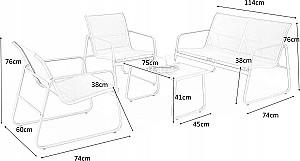 Set mobila de gradina Halmar Conor Gri
