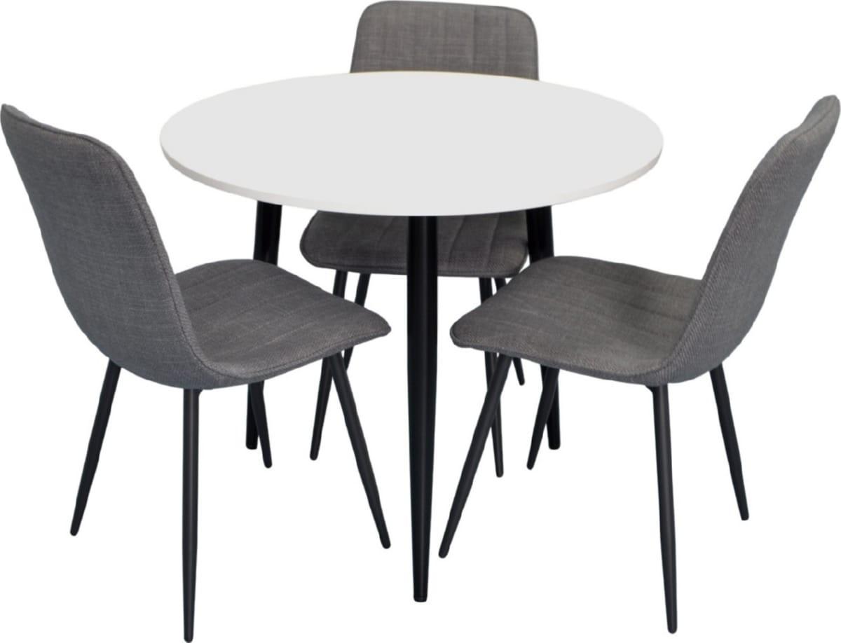 Set de masa si scaune Evelin DT 404-3B + 3 scaune YTC-078 B / BJORN-13 (Grey)