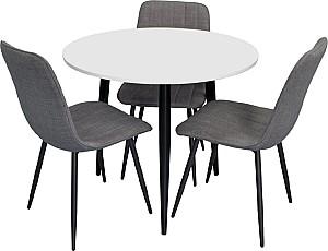 Set de masa si scaune Evelin DT 404-3B + 3 scaune YTC-078 B / BJORN-13 (Grey)