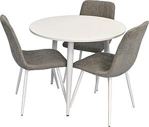 Set de masa si scaune Evelin DT 404-5Wh + 3 scaune YTC-078 Wh / UF885-14 (Grey)
