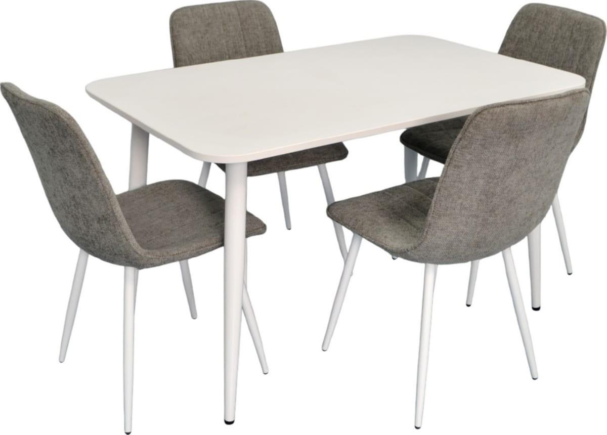 Set de masa si scaune Evelin DT 405-4Wh + 4 scaune YTC-078 Wh / UF885-14 (Grey)