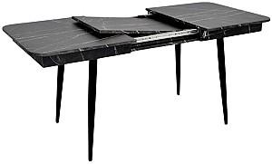 Set de masa si scaune Evelin DT 431-3R B + 4 scaune YTC-064 B / BLU-14 (Dark Grey)