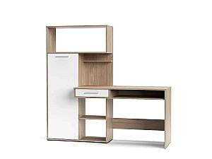 Masa de birou Accord Hobbit Stejar Burstein Urban / Alb Platina