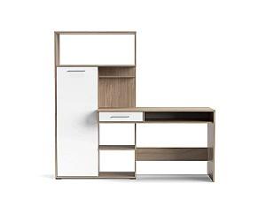 Masa de birou Accord Hobbit Stejar Burstein Urban / Alb Platina