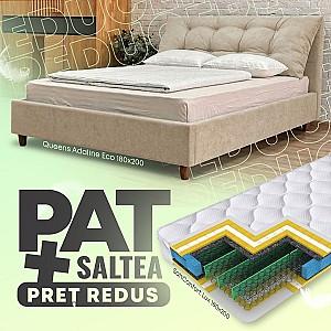 Pat Queens Adaline Eco 180x200 + Saltea Salt Confort Lux 180x200