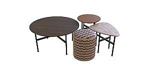 Masuta de cafea, reviste Dogtas PIERO 65.8x65.8cm Nuc (Maro)/Auriu