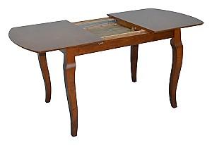 Set de masa si scaune Evelin HV-29V Burnish Oak + 4 scaune GLORIA Burnish / Ekea12 Dark Brown