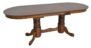 Set de masa si scaune Evelin HV-31N Burnish Oak + 6 scaune GLORIA Burnish Oak / Ekea12 Dark Brown