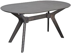 Set de masa si scaune Evelin Raffles Oval Antique Grey + 6 scaune Deepa R Antique Grey / Ekea12 Dark Brown