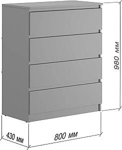 Comoda MBS Neo 4S (80x43x98 cm) Cașmir