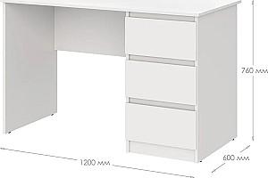 Masa de birou MBS Neo SK-3 (120x60x75.5 cm) Alb