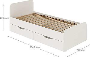 Pat copii MBS 900 Lilu 90x200 Alb