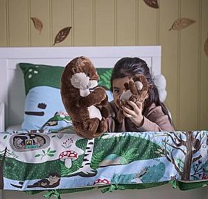 Jucarie de plus IKEA Skogsduva Vidra cu pui 45cm Maro/Bej