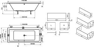 Cadă de baie Ravak Formy 01 Slim (C691300000)