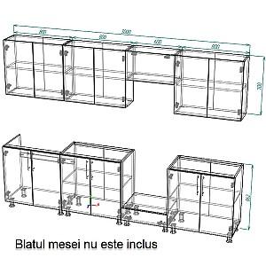 Set mobila bucatarie Smartex K3 300 cm Ivory