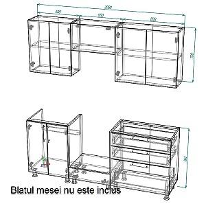 Set mobila bucatarie Smartex K4 200 cm Cașmir