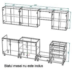 Set mobila bucatarie Smartex K4 300 cm Ivory