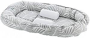 Cuib pentru bebelus BABYJEM Between Parents Botanic Leaves Grey