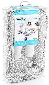 Cuib pentru bebelus BABYJEM Between Parents Botanic Leaves Grey
