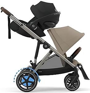 Carucior pentru gemeni Cybex e-Gazelle S TPE Almond Beige